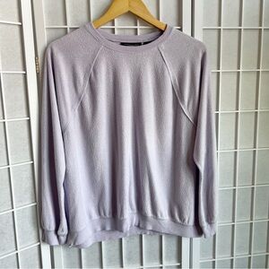 Something Navy Oversized Lavender Purple Fleece Pullover Sweatshirt Top Small